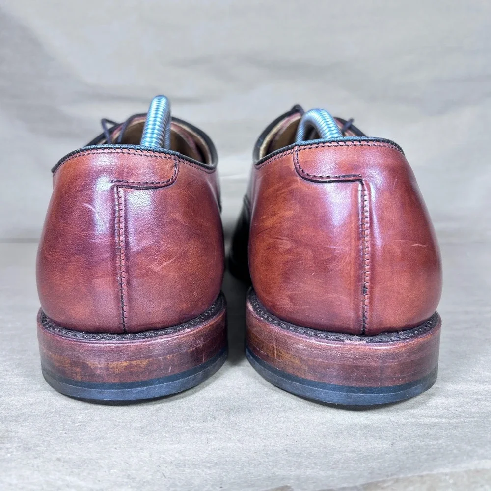 Allen Edmonds Waybridge Oxford Wingtip Men 9.5 Chestnut Brown Brogue Dress Shoes